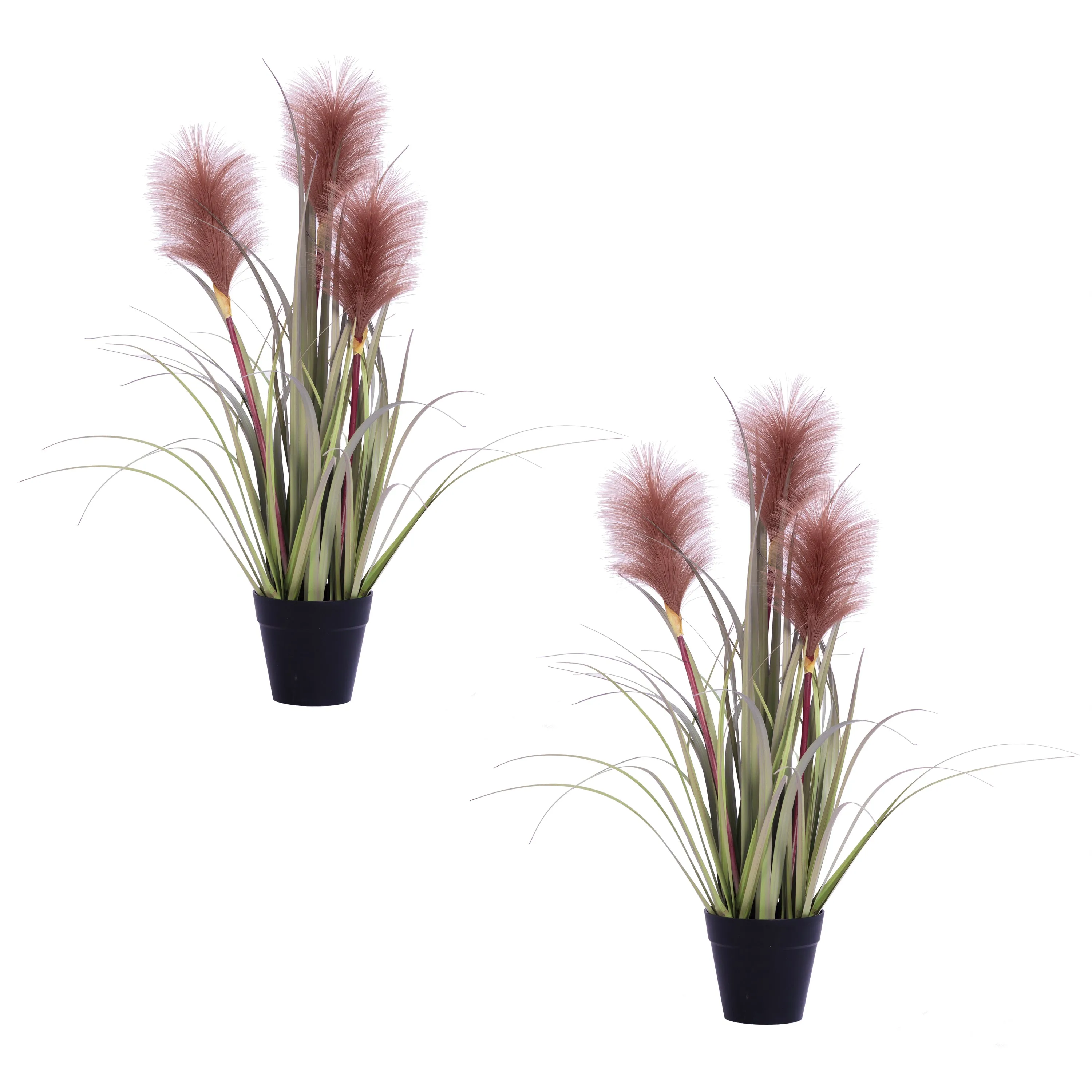 21" Faux Red Feather Reed Grass | Set of Two | Vintage Home