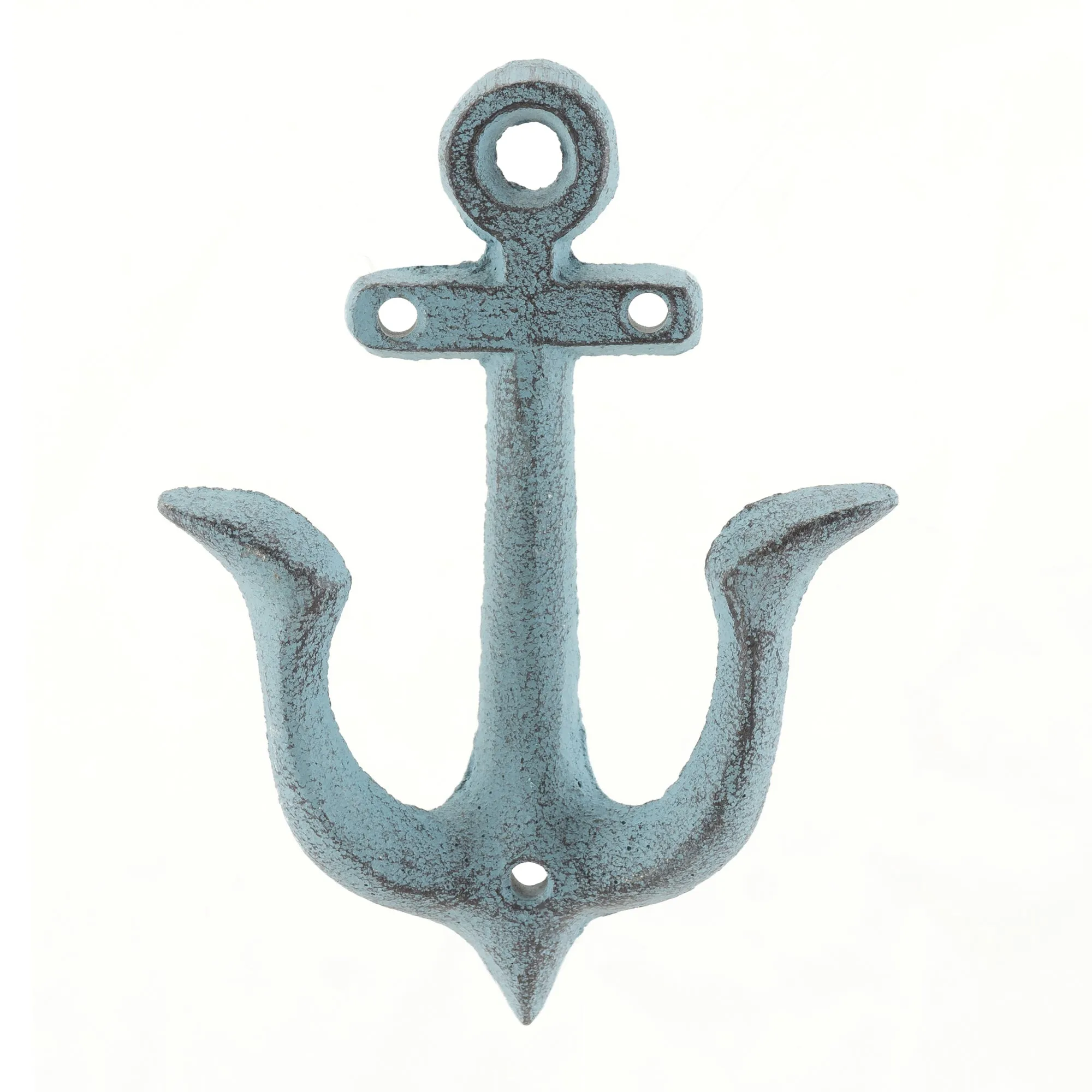 Antique Blue Cast Iron Anchor Wall Hook