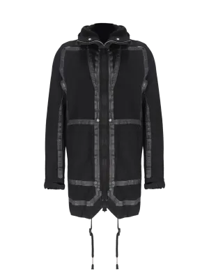 asymmetric hooded utility jacket