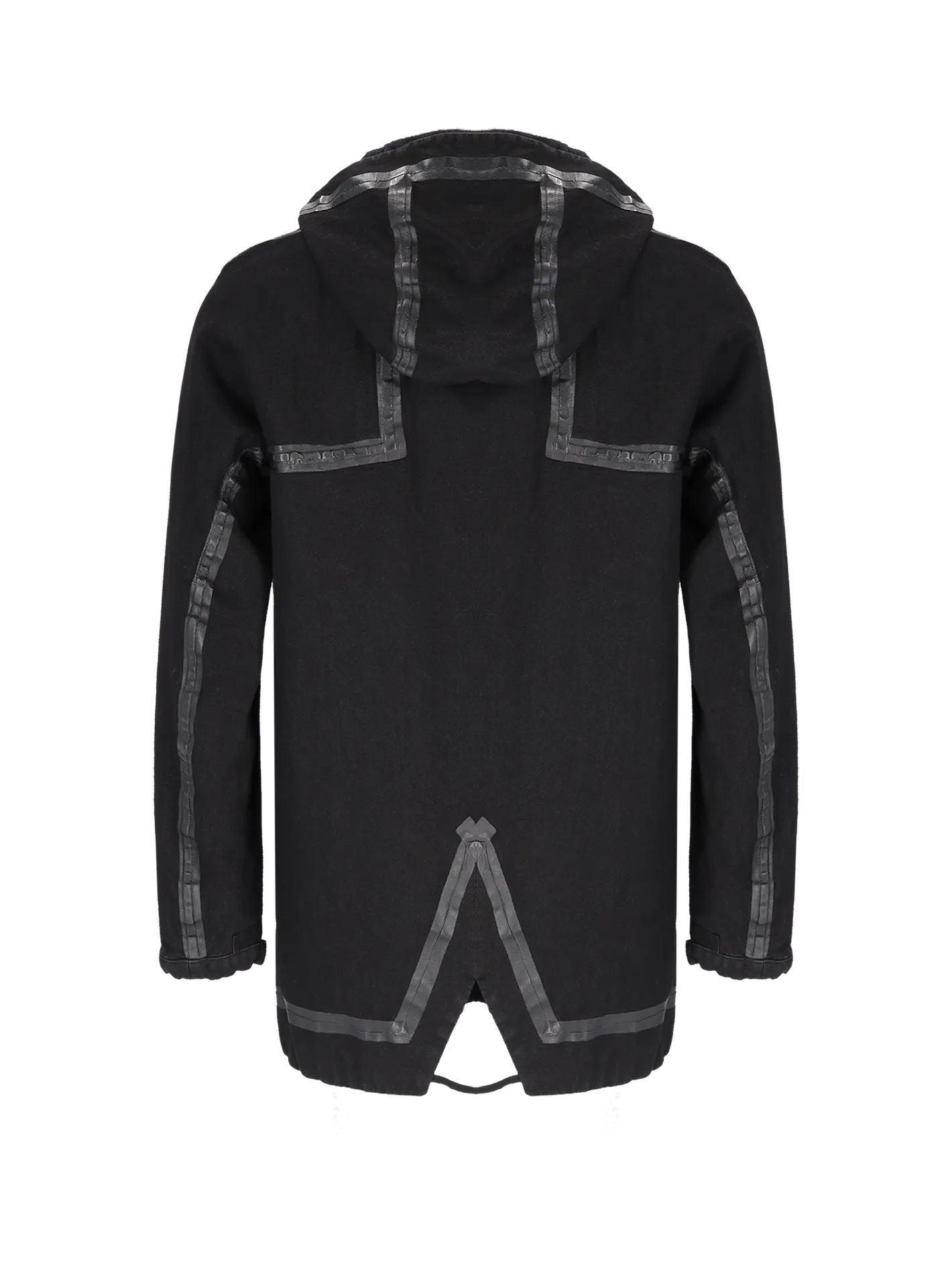 asymmetric hooded utility jacket