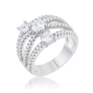 Beatrice 1.8ct CZ Rhodium Statement Ring