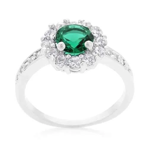 Bella Birthstone Engagement Ring in Green