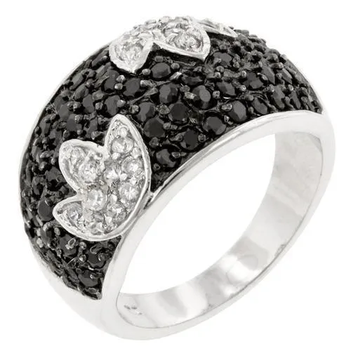 Black and White Tulip Ring