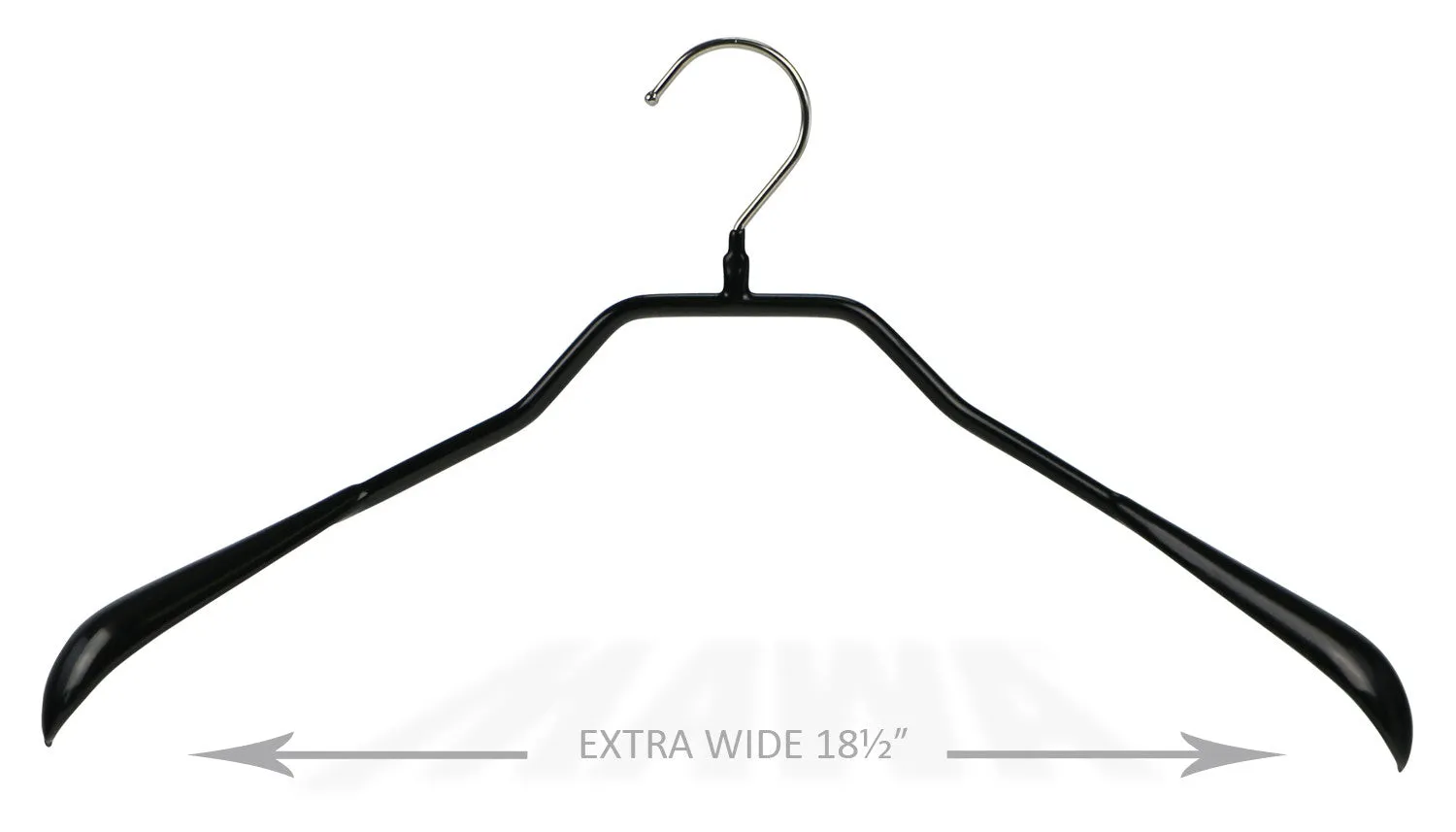 BodyForm, 46-L, Extra Wide Hanger, Black