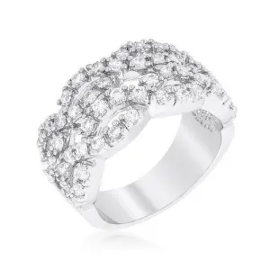 Braided CZ Cocktail Ring