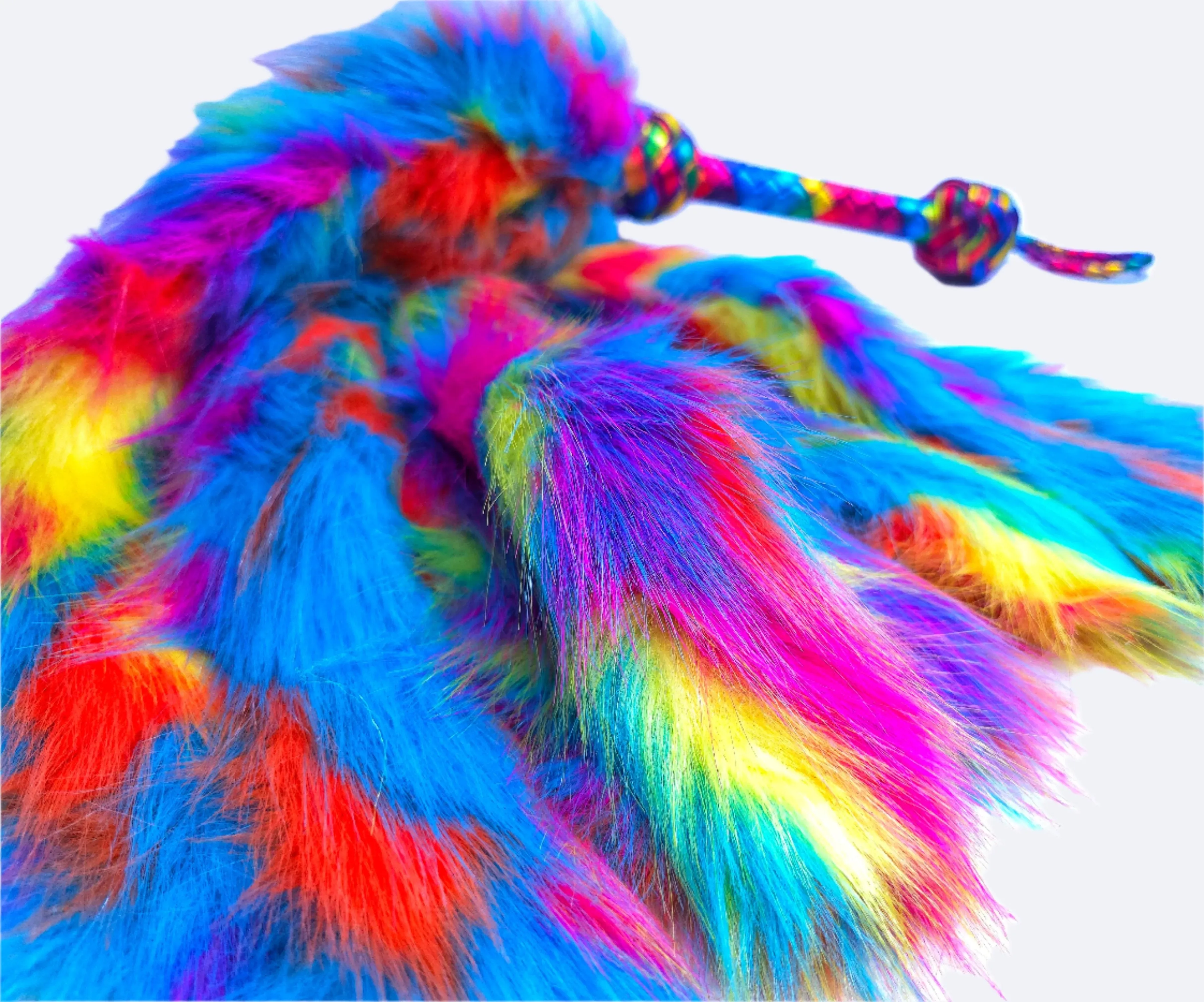 Bright Rainbow Fluffinator Flogger- Made to Order