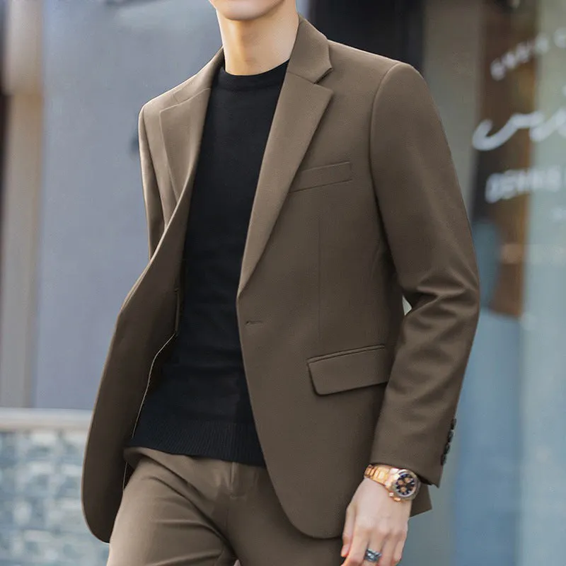 Business Casual Korean style suit Slim-fit Trendy High-end Men's Jacket