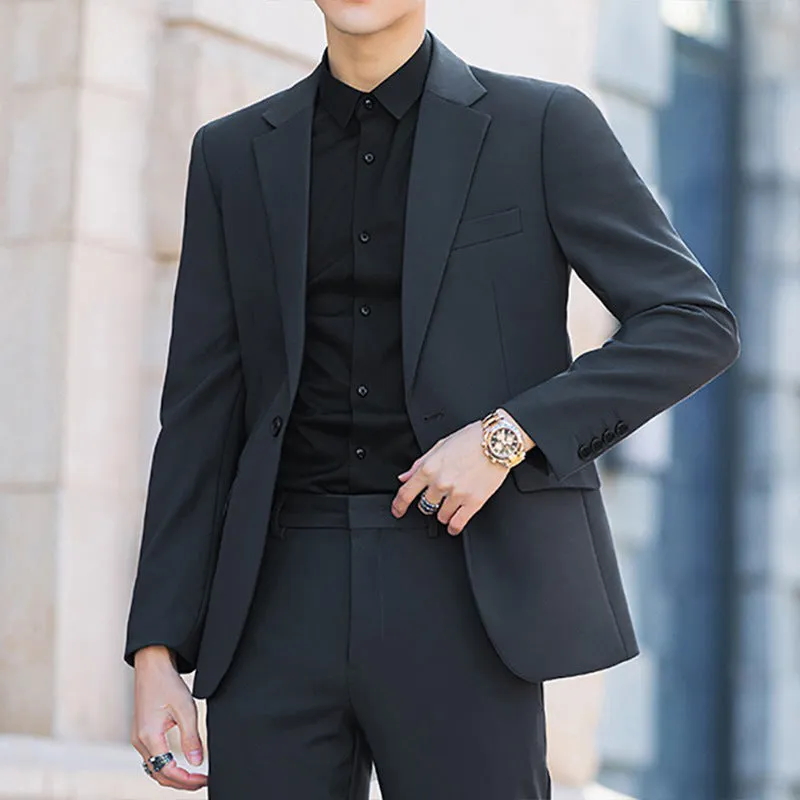 Business Casual Korean style suit Slim-fit Trendy High-end Men's Jacket