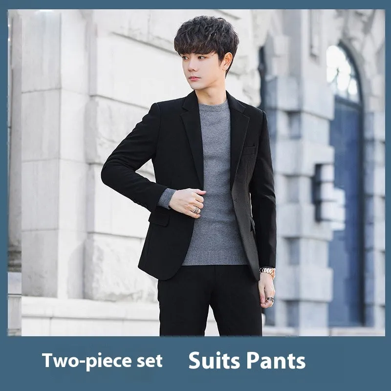 Business Casual Korean style suit Slim-fit Trendy High-end Men's Jacket