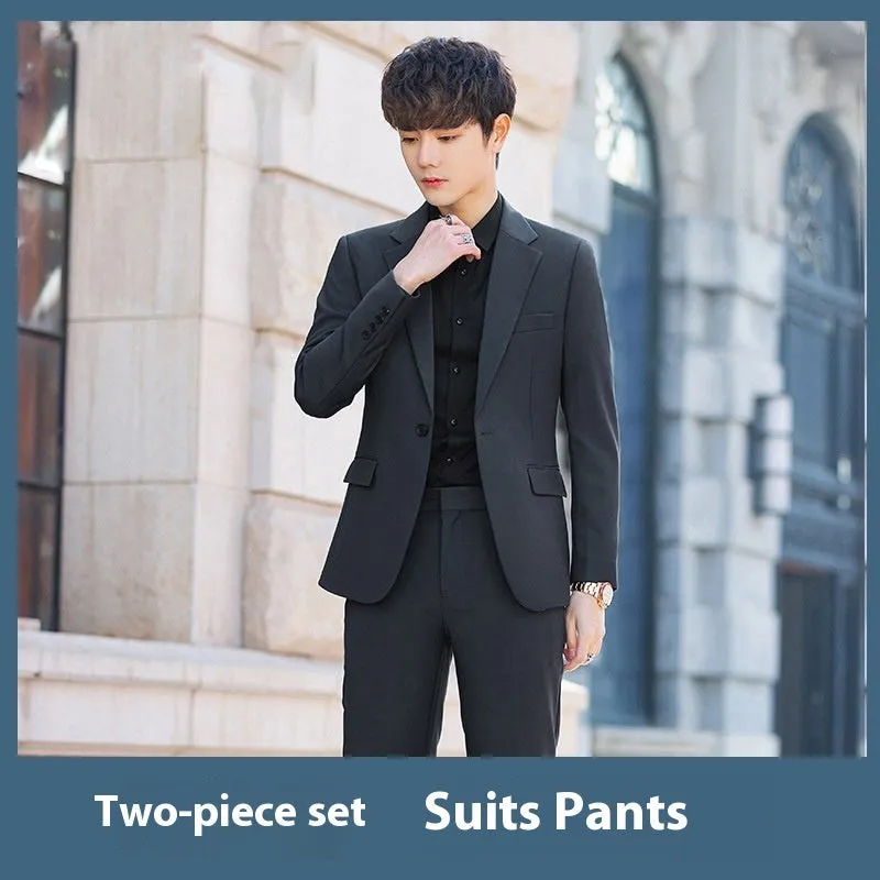 Business Casual Korean style suit Slim-fit Trendy High-end Men's Jacket