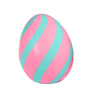 December Diamonds Cotton Candy Land 27" Pink Stripe Easter Egg