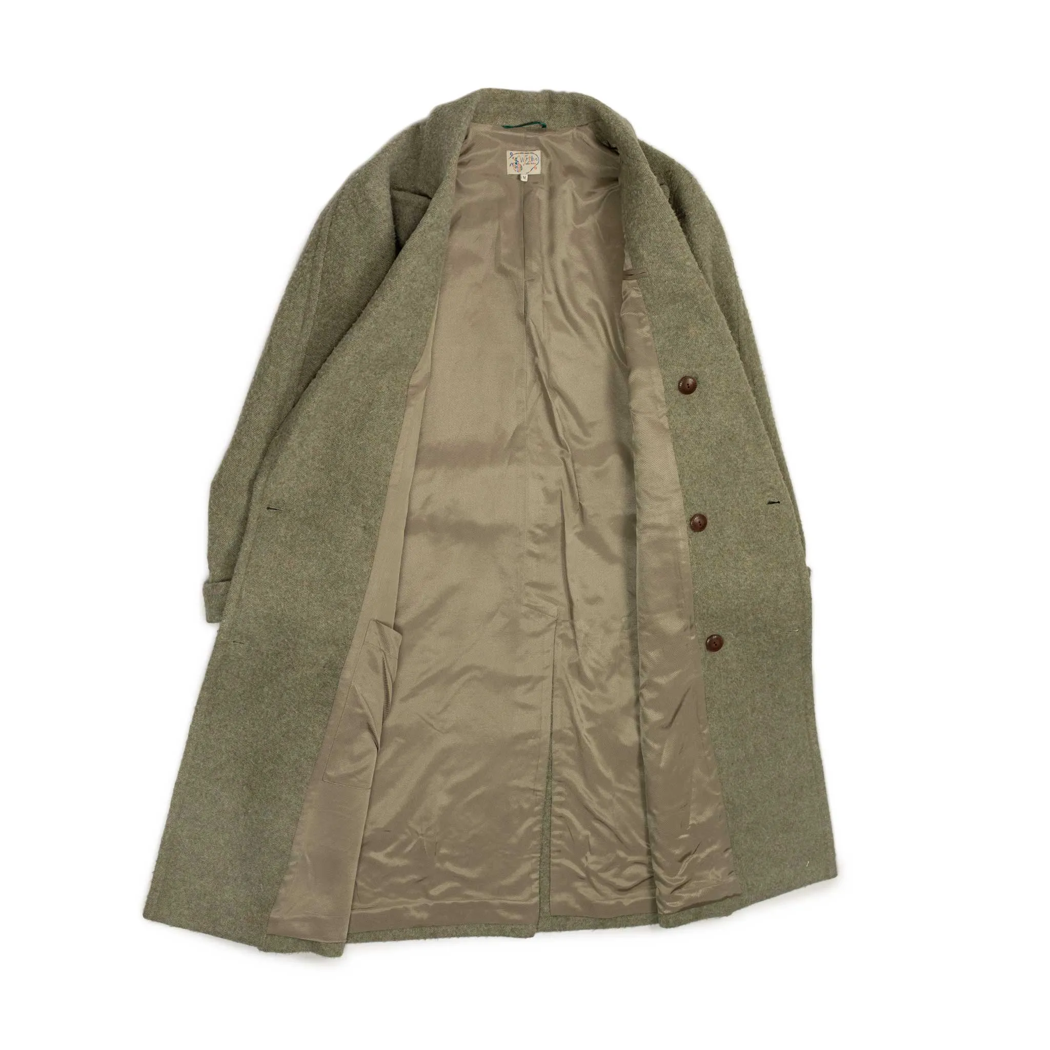 Exclusive Polo coat in sage green Lovat wool melange