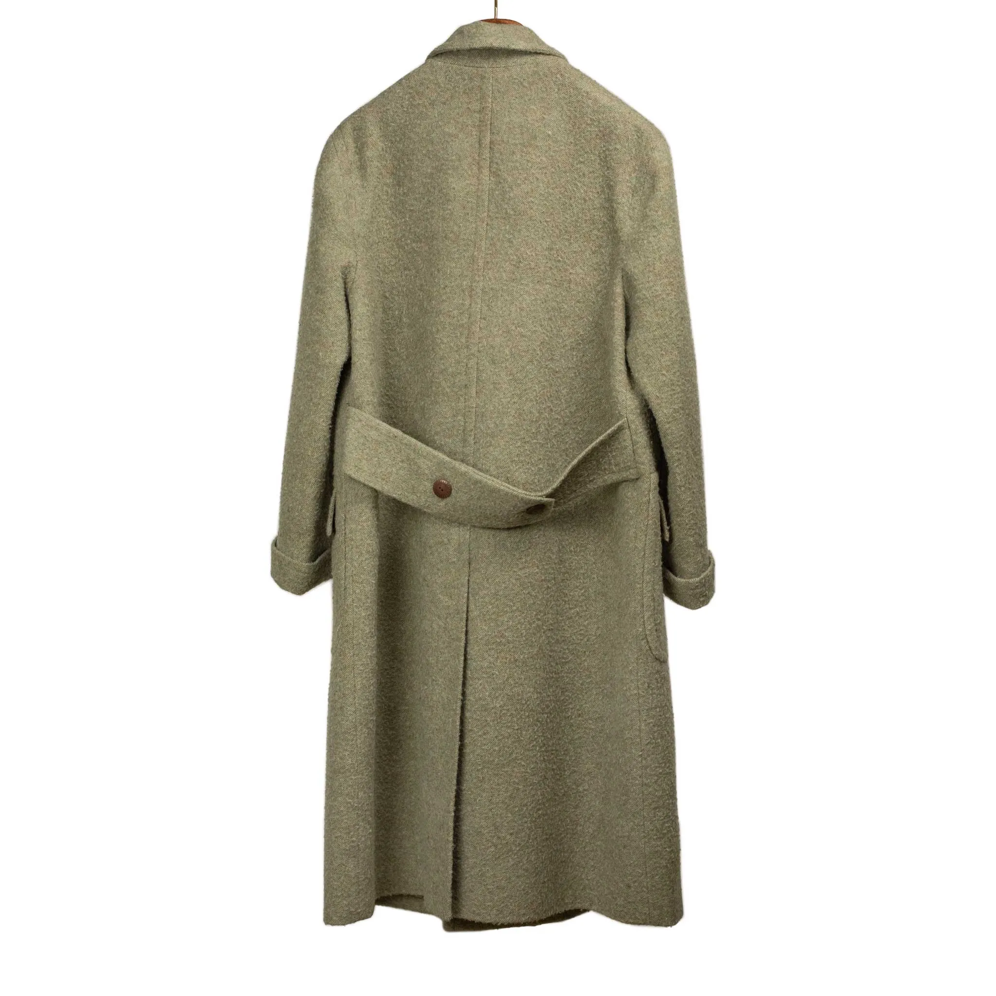 Exclusive Polo coat in sage green Lovat wool melange