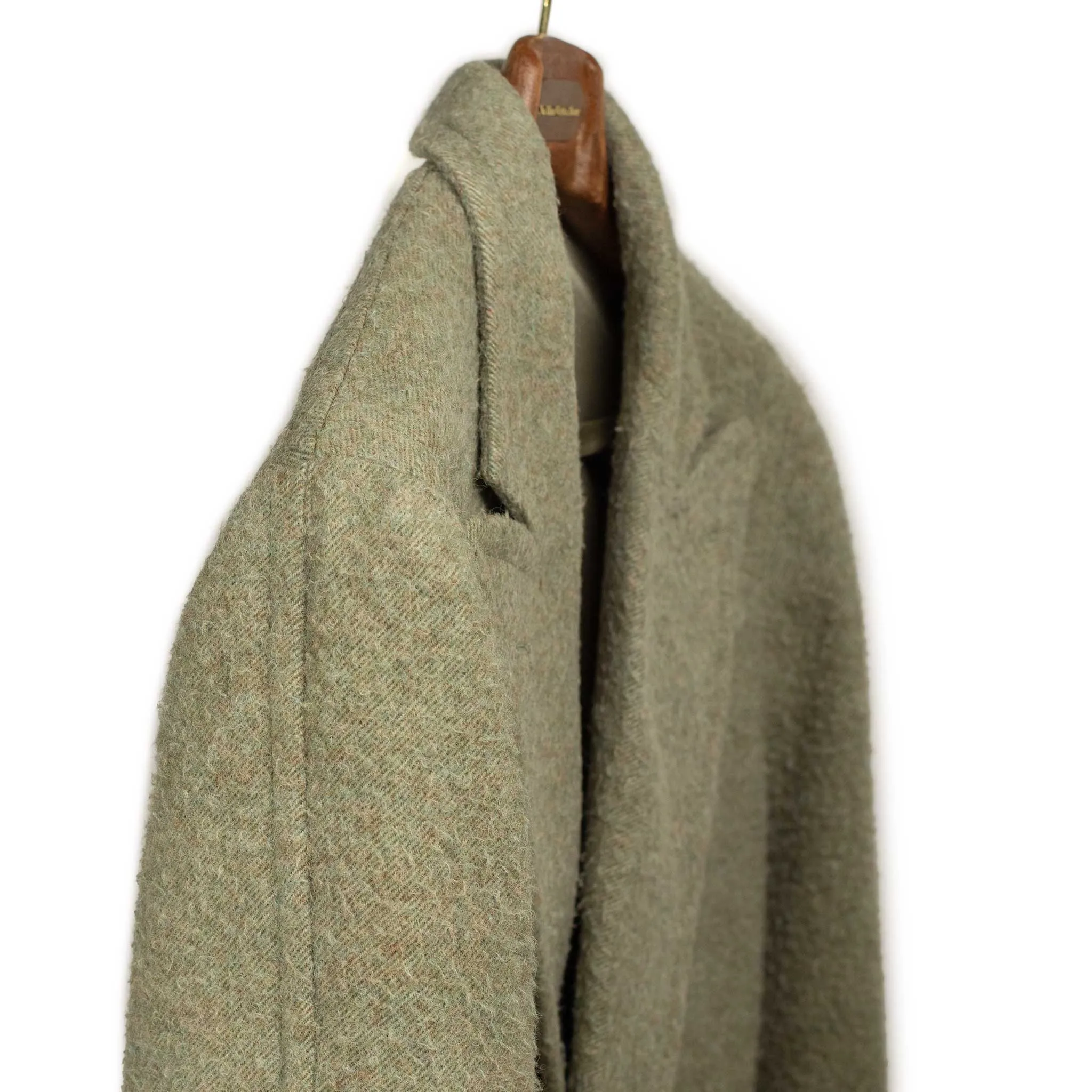 Exclusive Polo coat in sage green Lovat wool melange