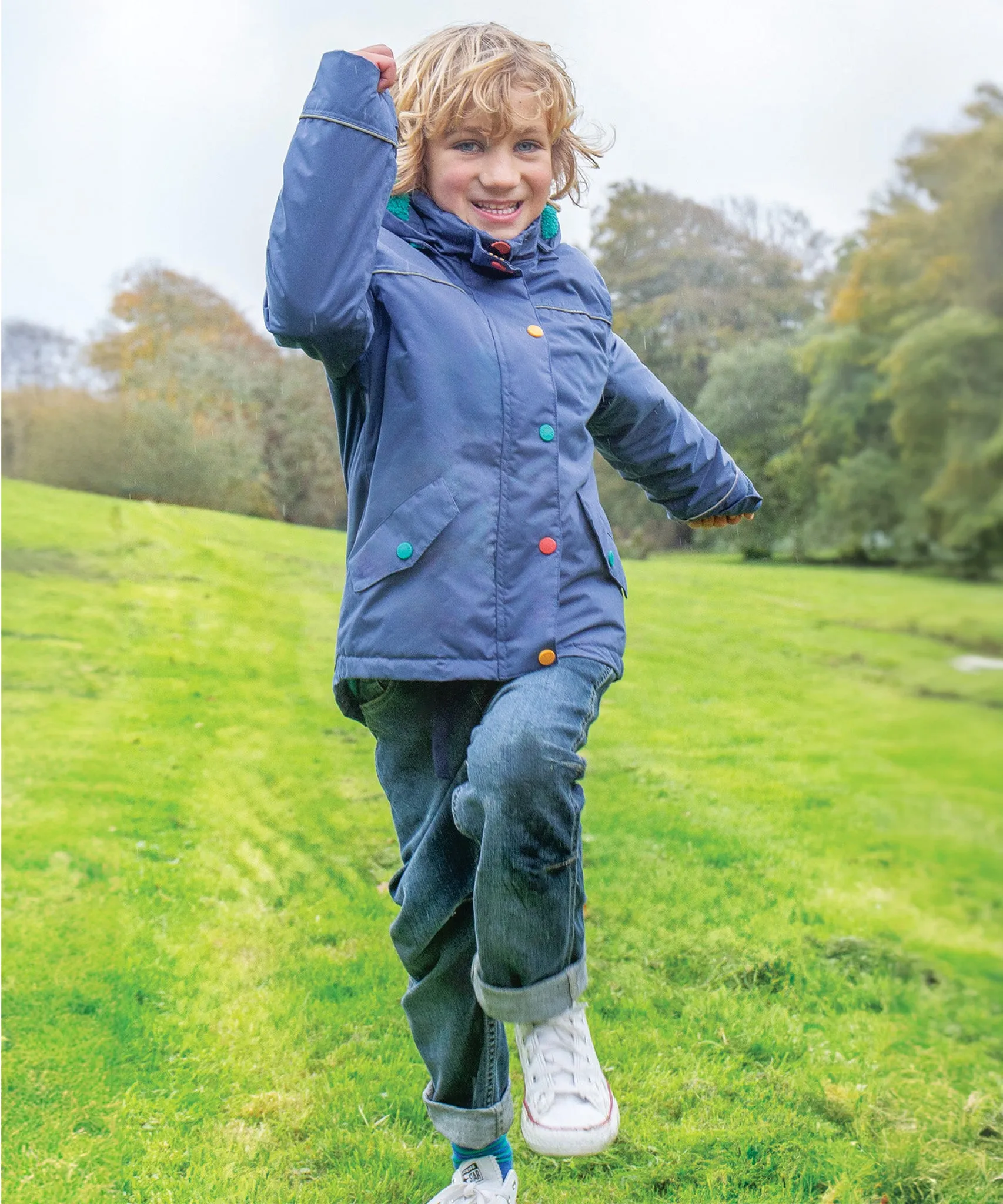 Frugi Rambler 3 in 1 Coat - Bonfire Stars/Navy Blue