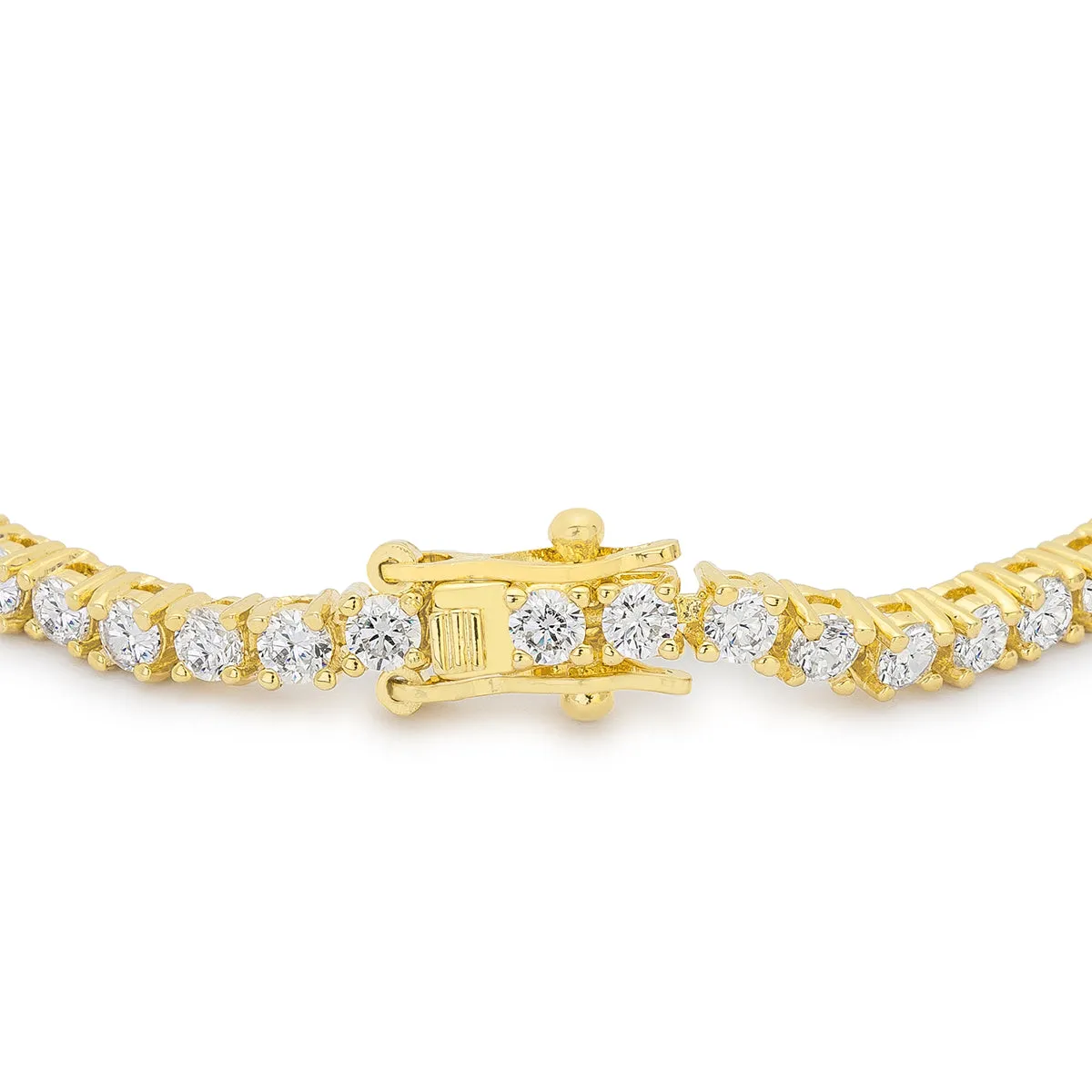 Goldtone Finish Victorian Cubic Zirconia Tennis 7 Inch Bracelet