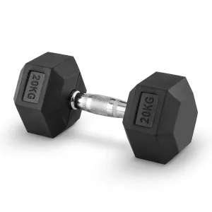 Hex Dumbbell for Home Gym use| Fitness gear |Gym Exercise| Workout Essentials | Gym Dumbbell | Dumbbell Weight for Men & Women | Home Workouts-Fitness | 20 kg dumbbell x 1 | Black