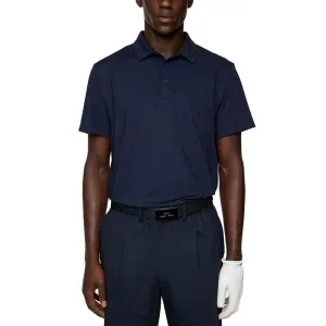 J.Lindeberg Bison Regular Fit Jacquard Golf Shirt - JL Navy