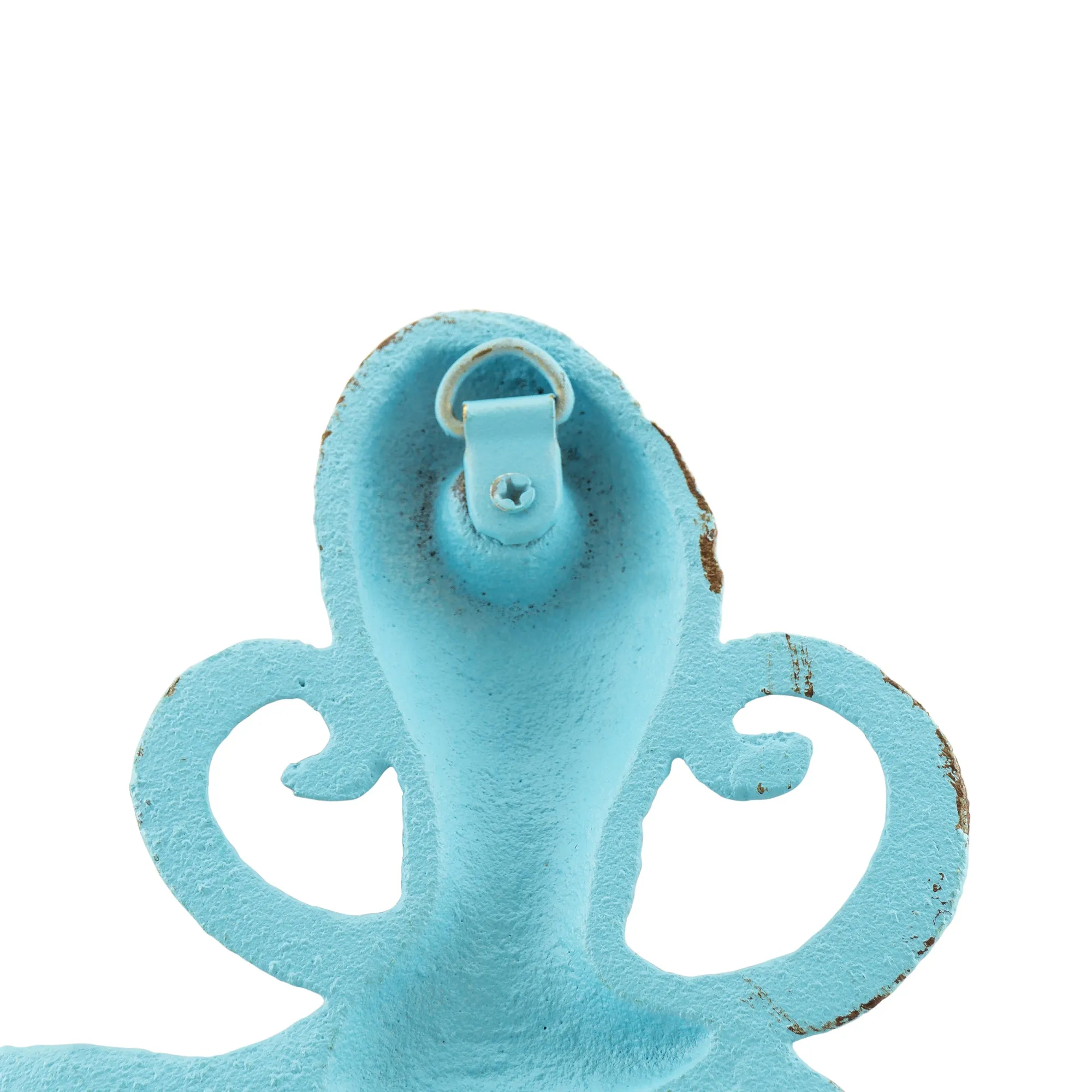 Light Blue Octopus Cast Iron Decorative Wall Hook