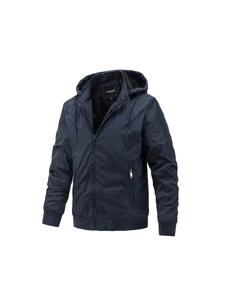 Men's Cotton Jacket Detachable Fashion Workwear Jacket Casual Sports Hooded Cotton Jacket