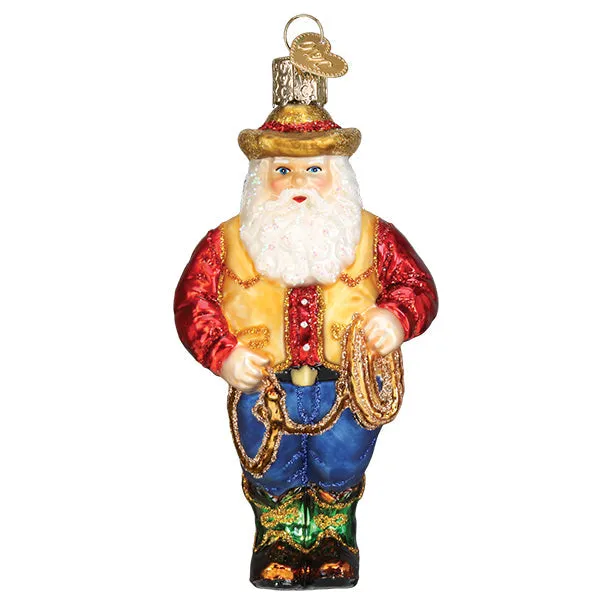 Old World Christmas Western Santa Ornament