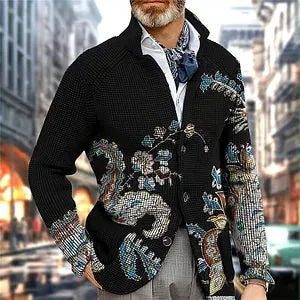 Paisley Fashion Flower Print Wool Coat