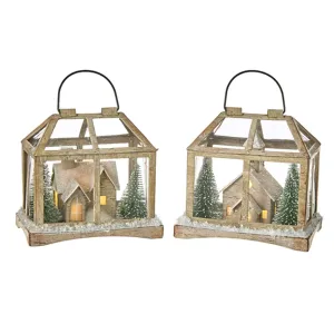 Raz Imports 2021 4.5-inch Frosted Terrarium Lighted Ornament, Assortment of 2