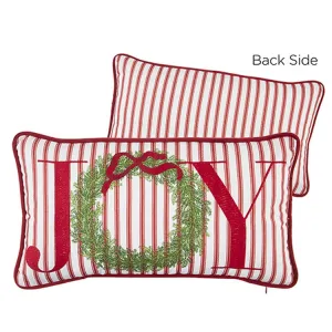 Raz Imports 2022 Countryside Christmas 18" Joy Lumbar Pillow.