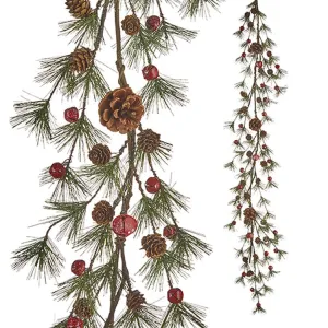 Raz Imports 2022 Countryside Christmas 5' Iced Pine And Bell Garland