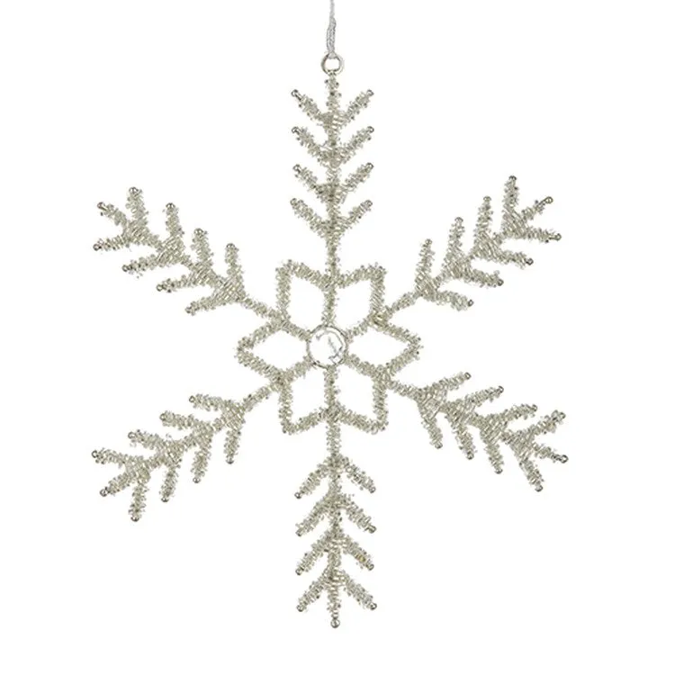 Raz Imports 2022 Cozy Christmas 9" Beaded Snowflake Ornament