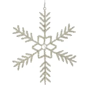 Raz Imports 2022 Cozy Christmas 9" Beaded Snowflake Ornament