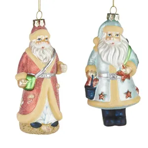 Raz Imports 2022 Destination Christmas 5.75" Coastal Santa Ornament, Asst Of 2