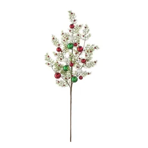 Raz Imports 2022 North Pole Friends 33" Cedar And Ball Ornament Spray