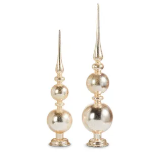 Raz Imports 2023 Celebrate The Season 22" Gold Textured Finial, Set of 2