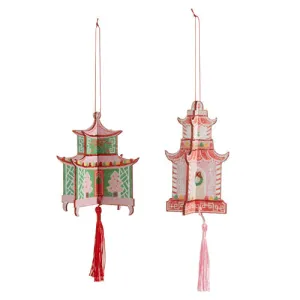 Raz Imports 2023 Charming Holiday 5" Pagoda Ornament, Asst of 2