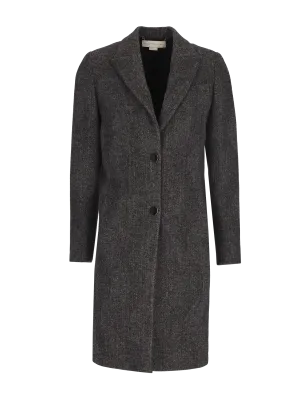 single-breasted herringbone coat