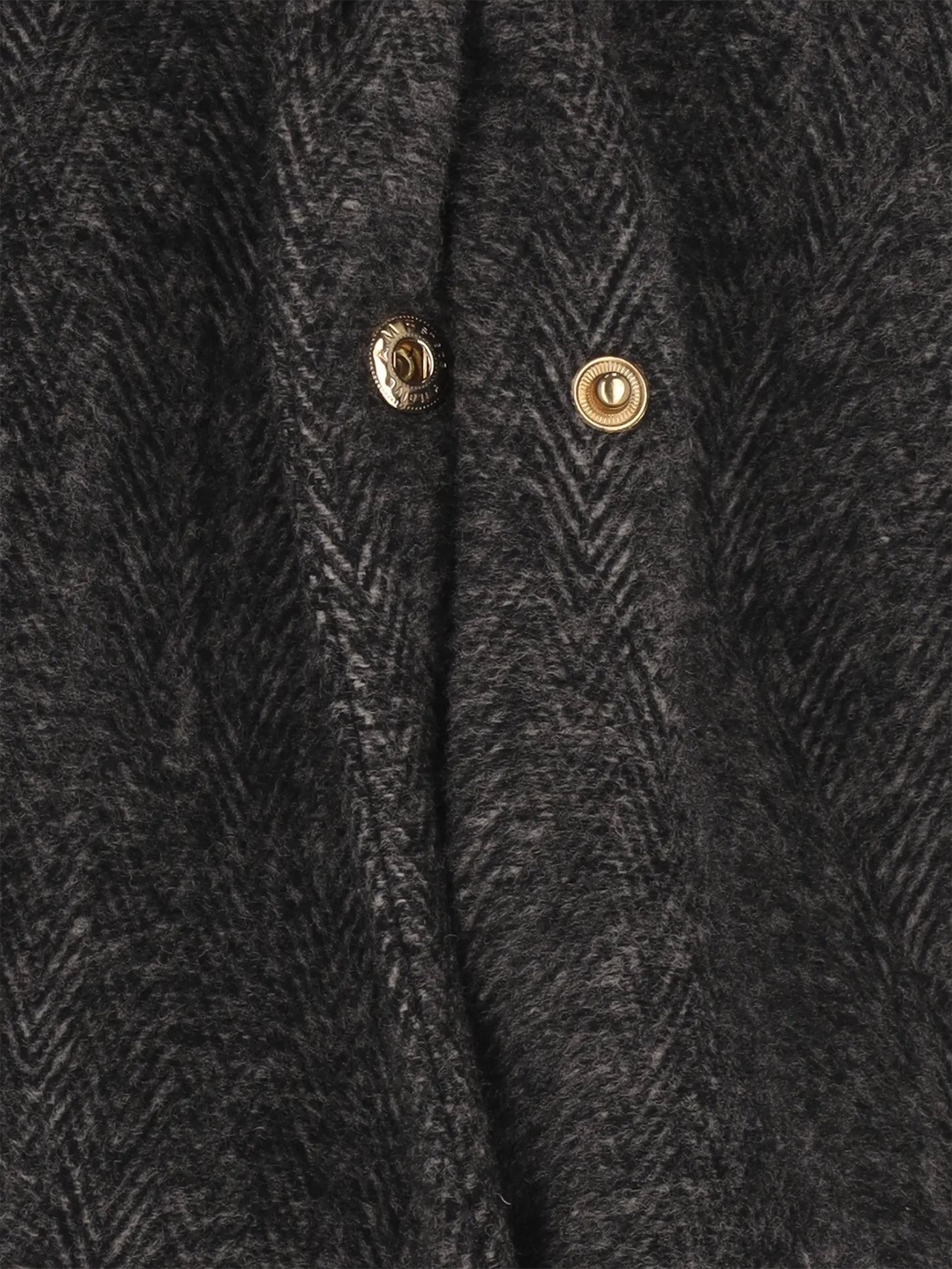 single-breasted herringbone coat