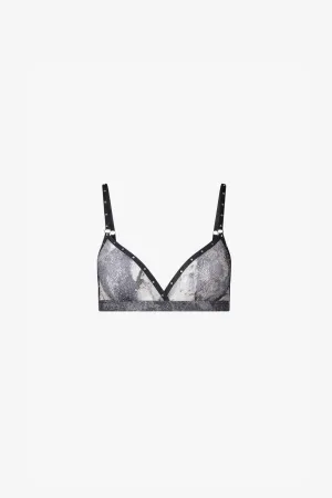 Snake Mesh Crystal Bra