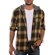 Trendy Multicolor Check Casual Hooded Shirt Jacket