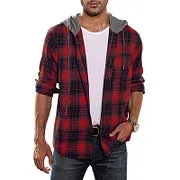 Trendy Multicolor Check Casual Hooded Shirt Jacket