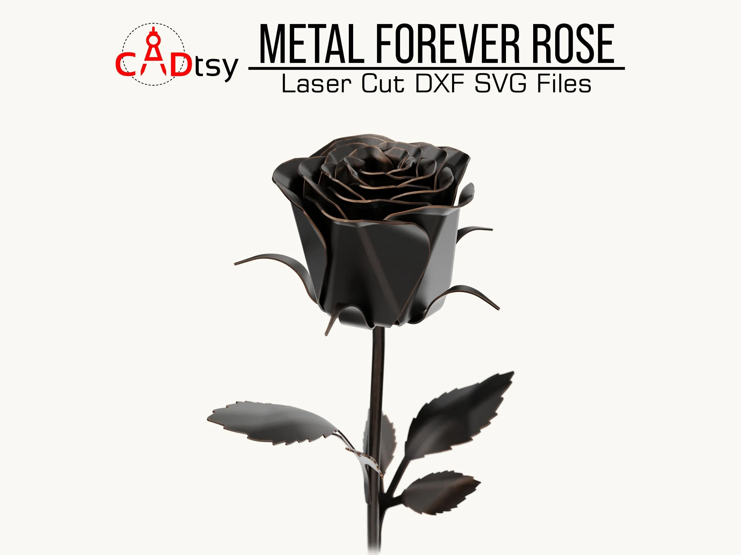 Valentine's Forever Rose DXF / SVG CNC Plasma / Laser Cutting Files. Romantic Decor