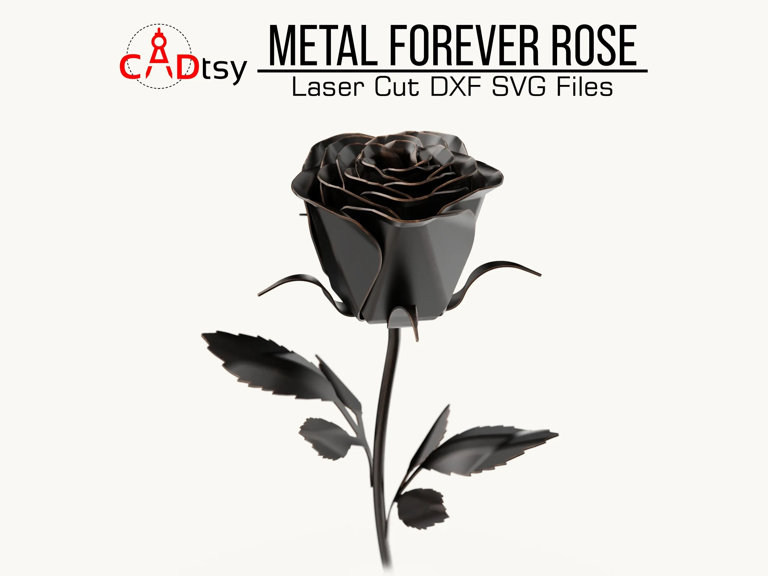 Valentine's Forever Rose DXF / SVG CNC Plasma / Laser Cutting Files. Romantic Decor