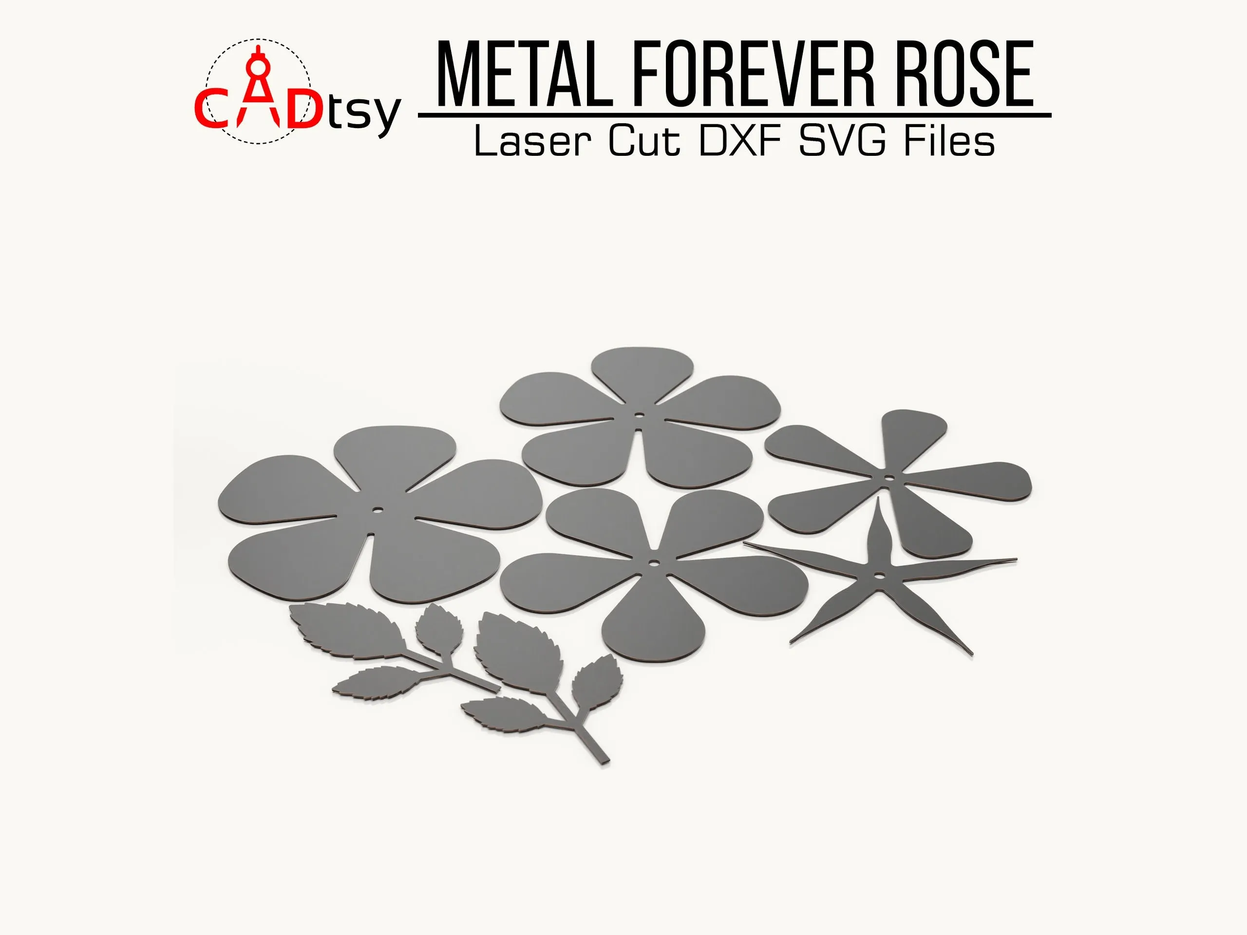 Valentine's Forever Rose DXF / SVG CNC Plasma / Laser Cutting Files. Romantic Decor