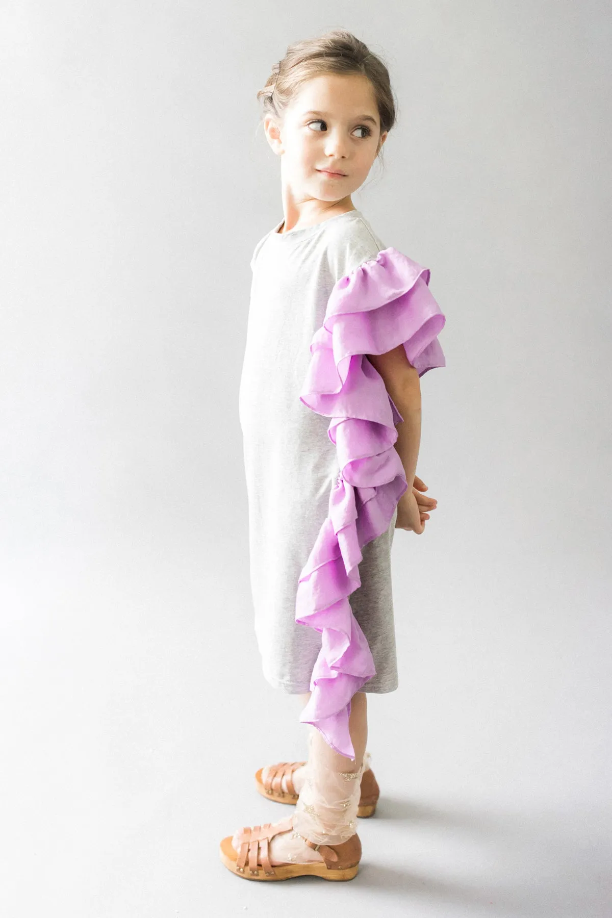 Vierra Rose Rosella Girls Dress - Lavender Chambray