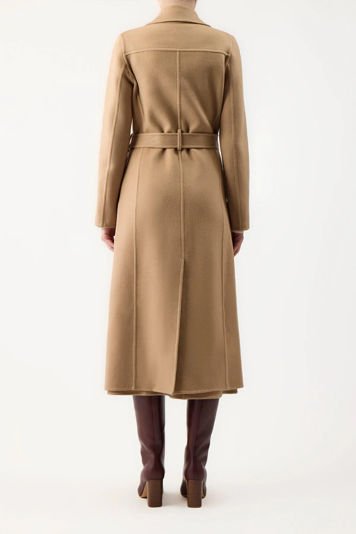 William Coat in Camel Double-Face Recycled Cashmere