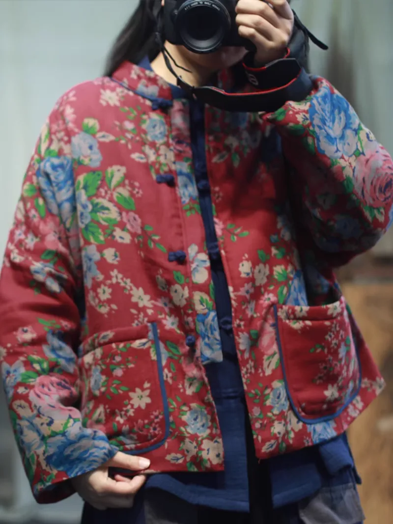 Women's Winter Wonderland Floral Loose Printed Coat